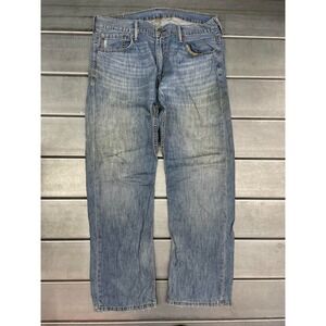 Levis 569 Jeans Mens 35X31 Blue Light Wash Denim‎ Loose Straight